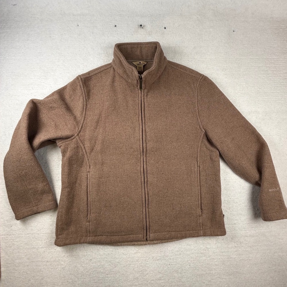 Woolrich Womens Hazelnut Wool Blend Full Zip Jacket Size L Gorpcore cabincore